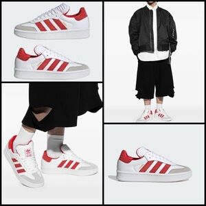 Adidas SAMBA XLG SUEDE LEATHER 3 Stripes Red and White Classic Sneakers Men’s 13